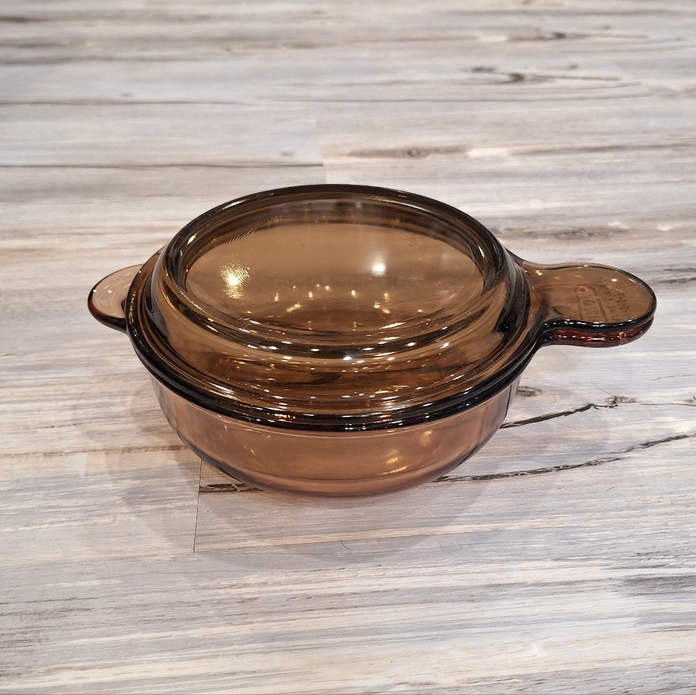 Large Grab It Amber Corning Pyrex Visions 24oz Casserole ,Glass Bakeware